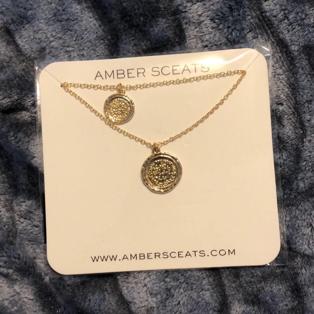 Amber sceats double coin necklace